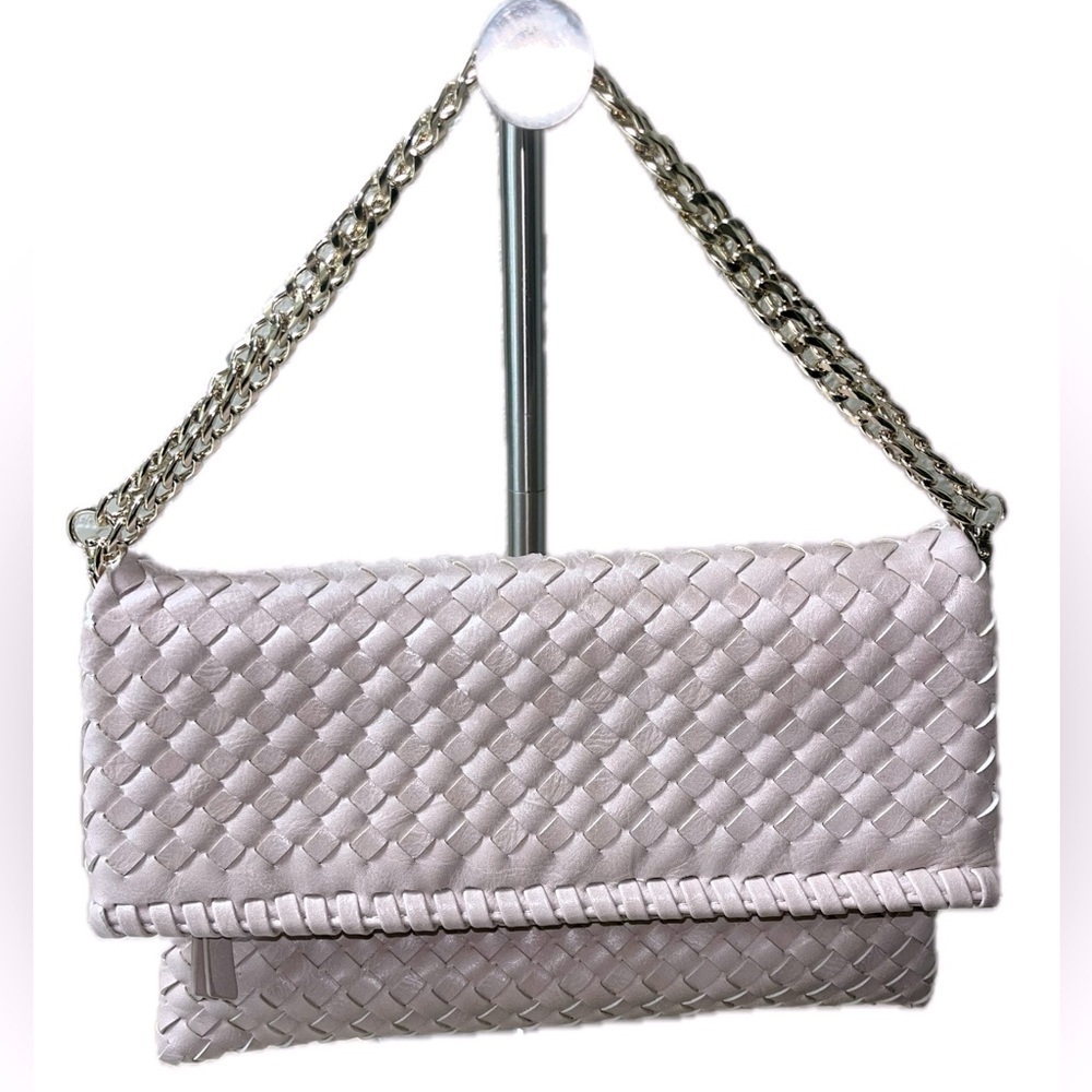 Urban Expressions Dusty Pink Woven Fold-over Clutch Purse